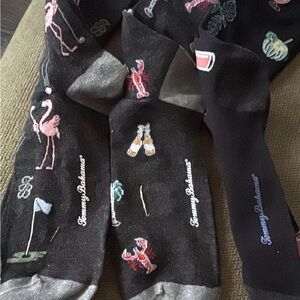 Tommy Bahama Black and Gray Patterned Men's Socks
